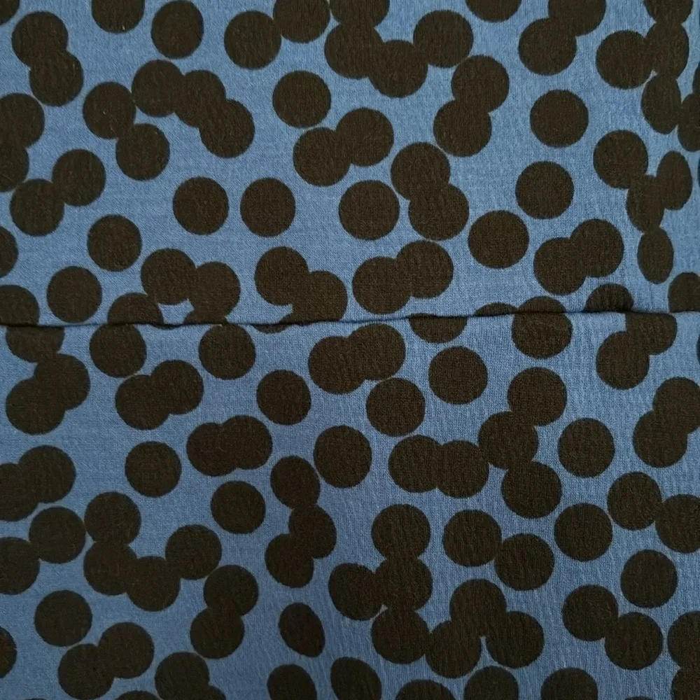 Ava & Viv Blue and Black Polka Dot Tie Front, Long  Sleeve Blouse. Size 2X=20/22